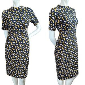 Boden Louise Floral Print Dress Tuscan Sun Bloom Stamp Yellow Size 4 Regular